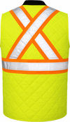 An image of a Custom Tough Duck Quilted Safety Vest in Fluorescent Green!