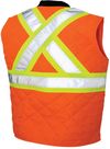 Am image of a Custom Tough Duck Quilted Safety Vest in Fluorescent Orange!