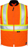 An image of a Custom Tough Duck Quilted Safety Vest in Fluorescent Orange!