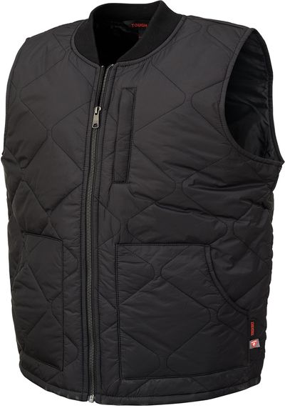 Am image of a Custom Tough Duck Quilted Vest in Black!