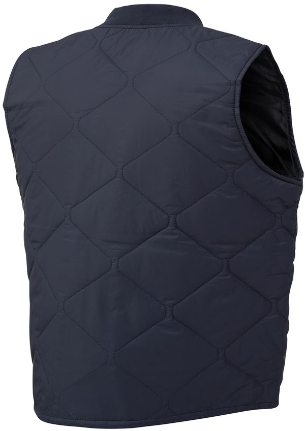 Am image of a Custom Tough Duck Quilted Vest in Navy!