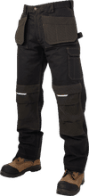 Am image of a Custom Tough Duck Relaxed Fit Flex Ripstop Contractor Pant in Black!