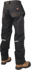 Am image of a Custom Tough Duck Relaxed Fit Flex Ripstop Contractor Pant in Black!