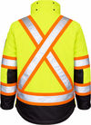 An image of a Custom Tough Duck Ripstop 4 in 1 Safety Jacket in Fluorescent Green!