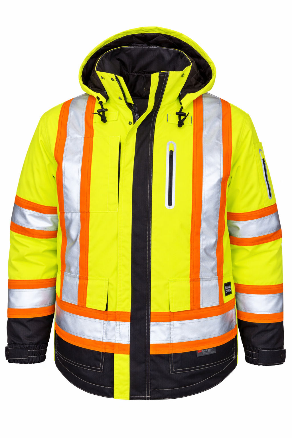 Tough Duck Ripstop 4 in 1 Safety Jacket in Fluorescent Green