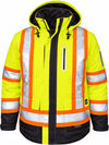An image of a Custom Tough Duck Ripstop 4 in 1 Safety Jacket in Fluorescent Green!