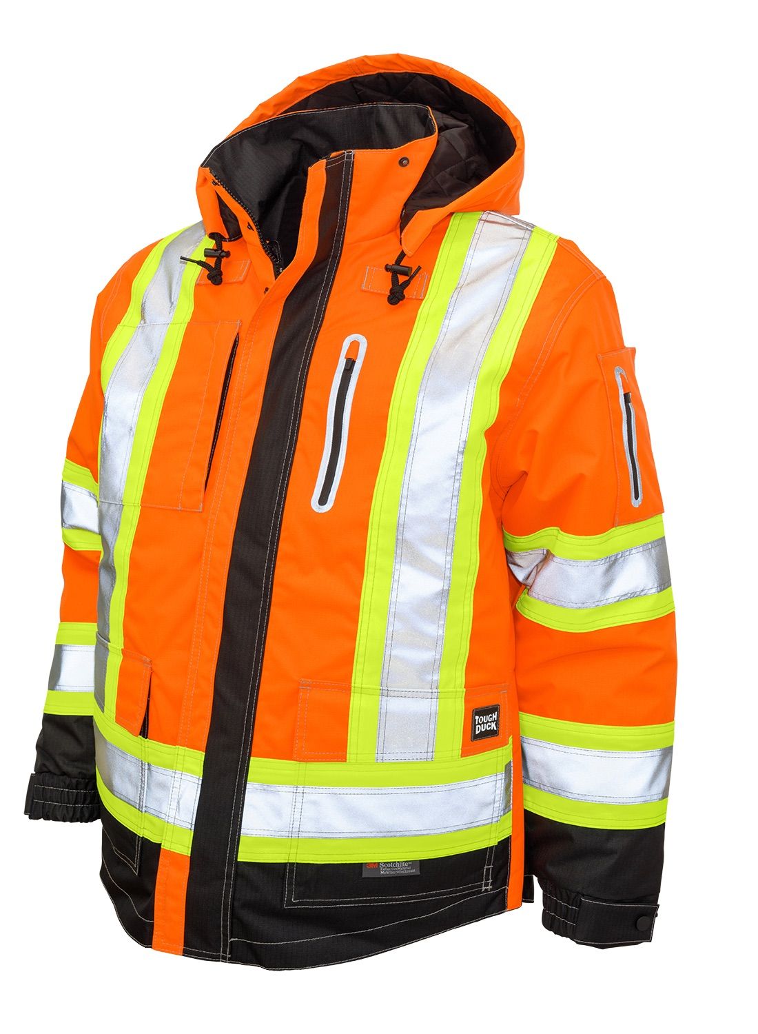 Tough Duck Ripstop 4 in 1 Safety Jacket in Fluorescent Orange