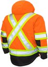 Am image of a Custom Tough Duck Ripstop 4 in 1 Safety Jacket in Fluorescent Orange!