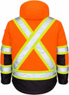 An image of a Custom Tough Duck Ripstop 4 in 1 Safety Jacket in Fluorescent Orange!
