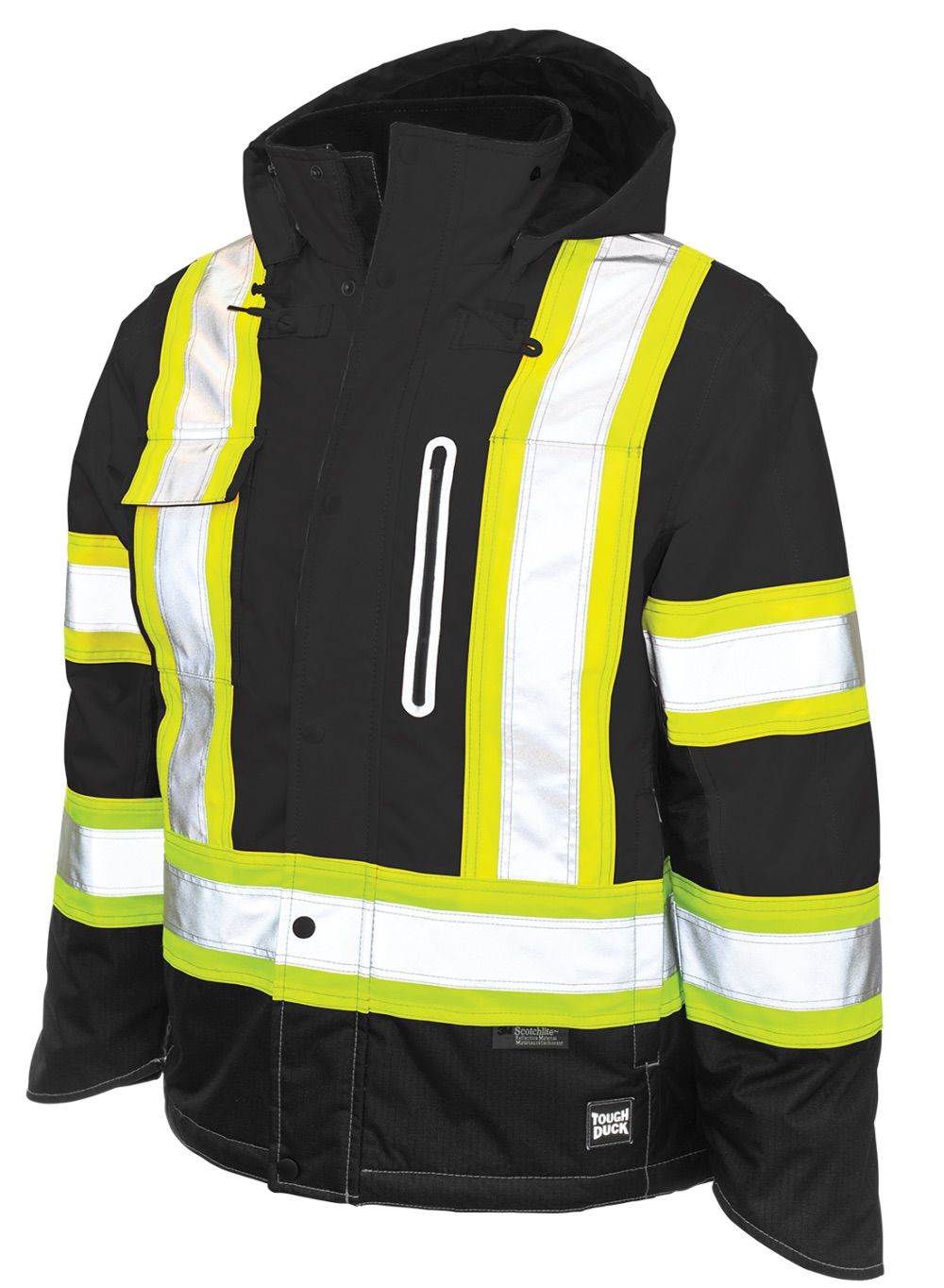 Tough Duck Ripstop Fleece Lined Safety Jacket in Black