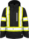 An image of a Custom Tough Duck Ripstop Fleece Lined Safety Jacket in Black!