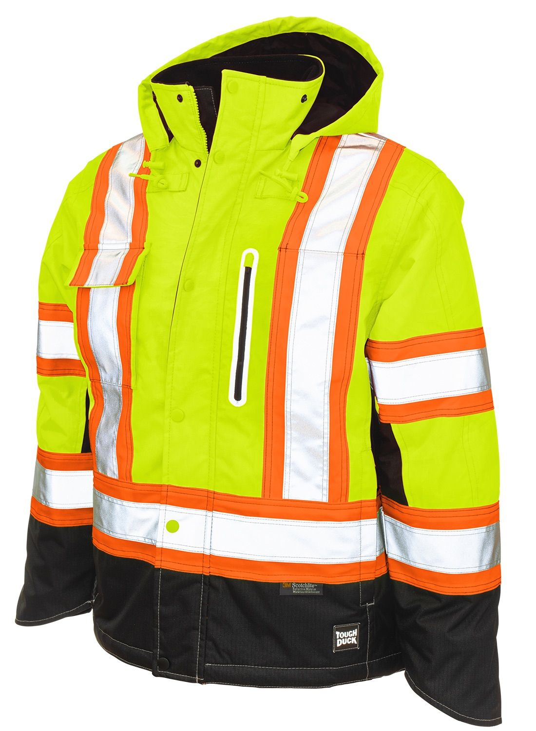 Tough Duck Ripstop Fleece Lined Safety Jacket in Fluorescent Green