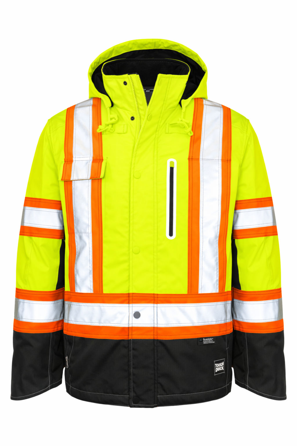 Tough Duck Ripstop Fleece Lined Safety Jacket in Fluorescent Green