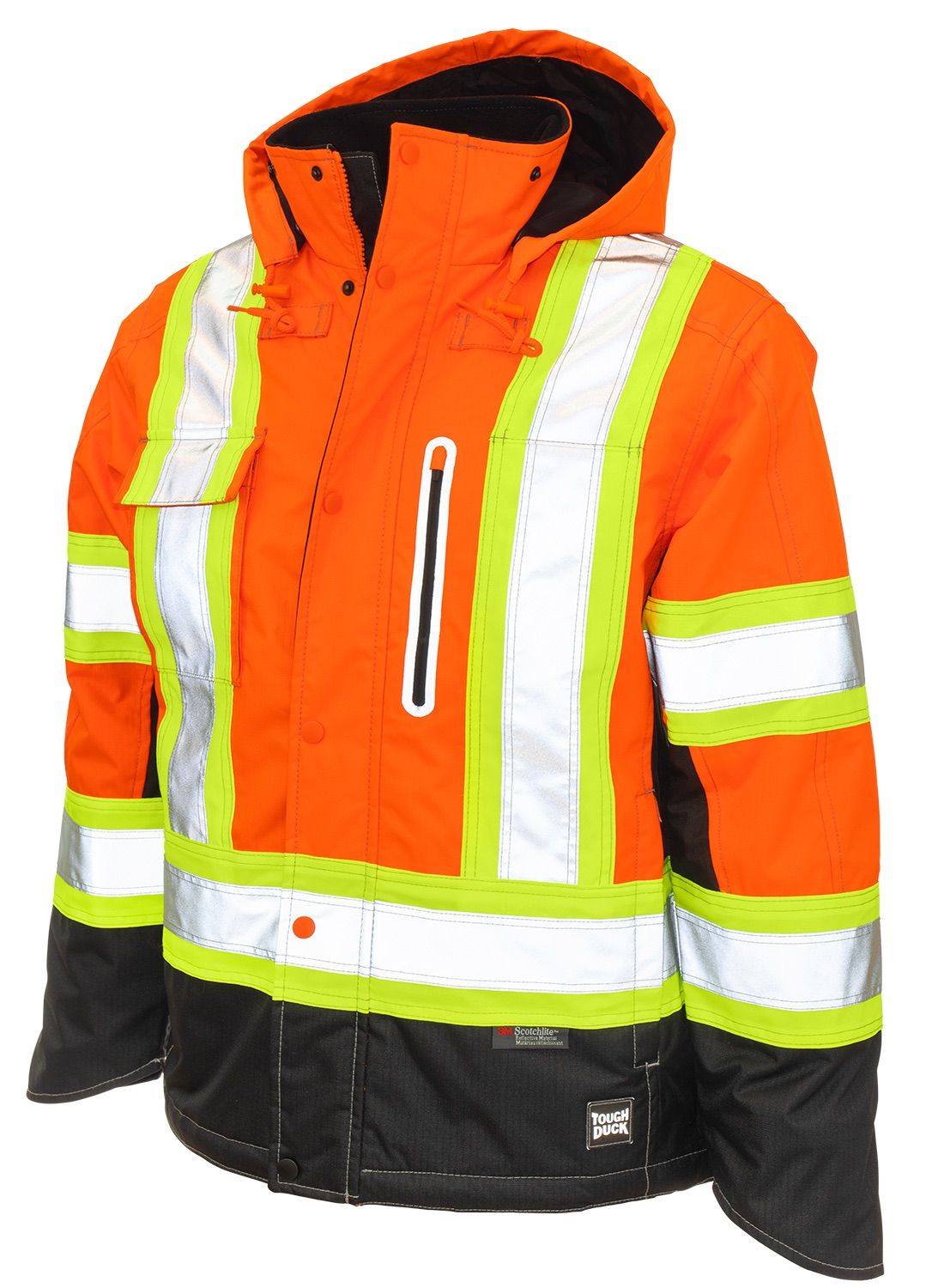 Tough Duck Ripstop Fleece Lined Safety Jacket in Fluorescent Orange