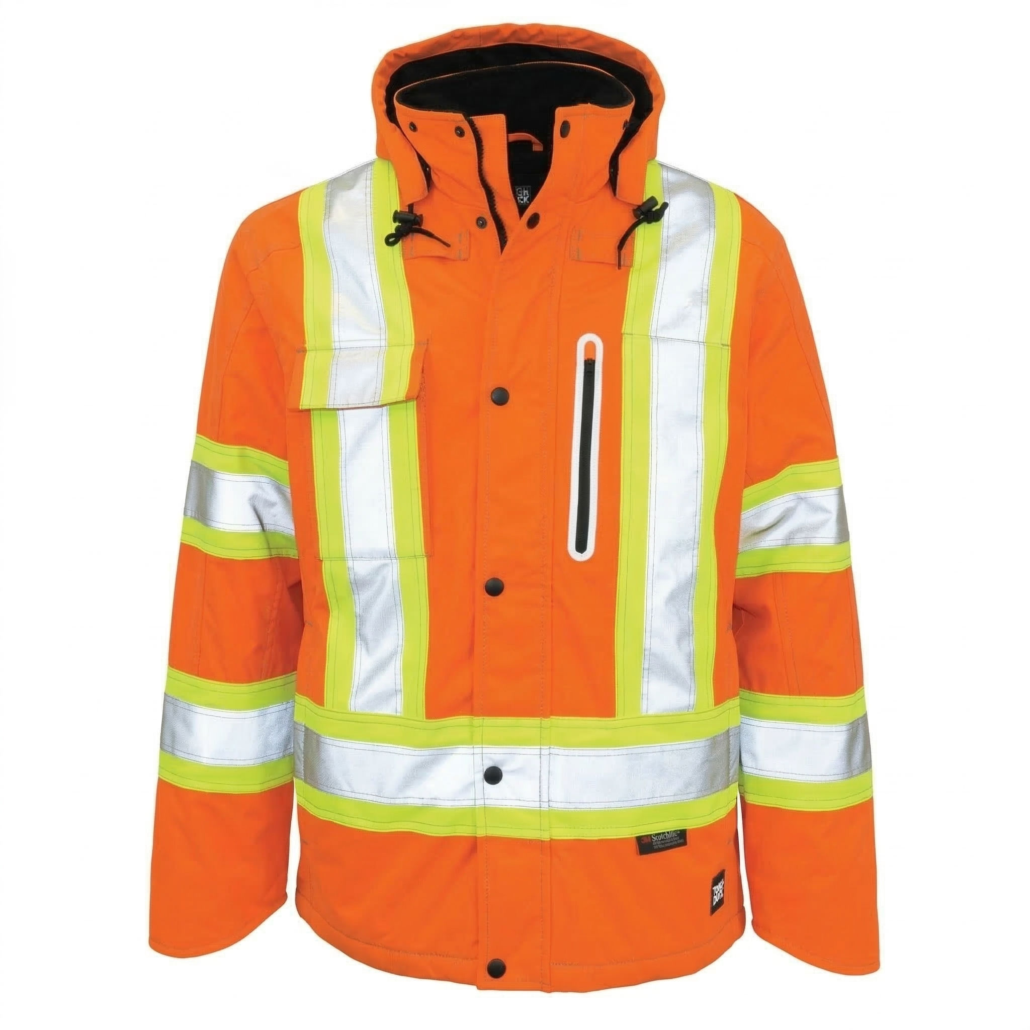 Tough Duck Ripstop Fleece Lined Safety Jacket in Solid Orange