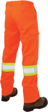 Am image of a Custom Tough Duck Safety Cargo Work Pant in Fluorescent Orange!