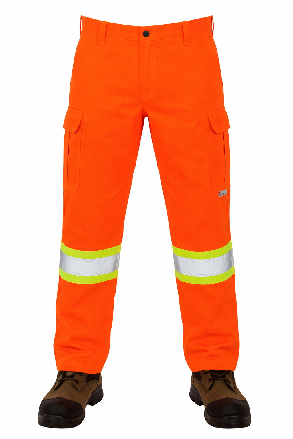 Tough Duck Safety Cargo Work Pant in Fluorescent Orange