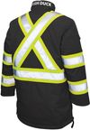 Am image of a Custom Tough Duck Safety Down Filled Parka in Black!