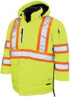 Am image of a Custom Tough Duck Safety Down Filled Parka in Fluorescent Green!
