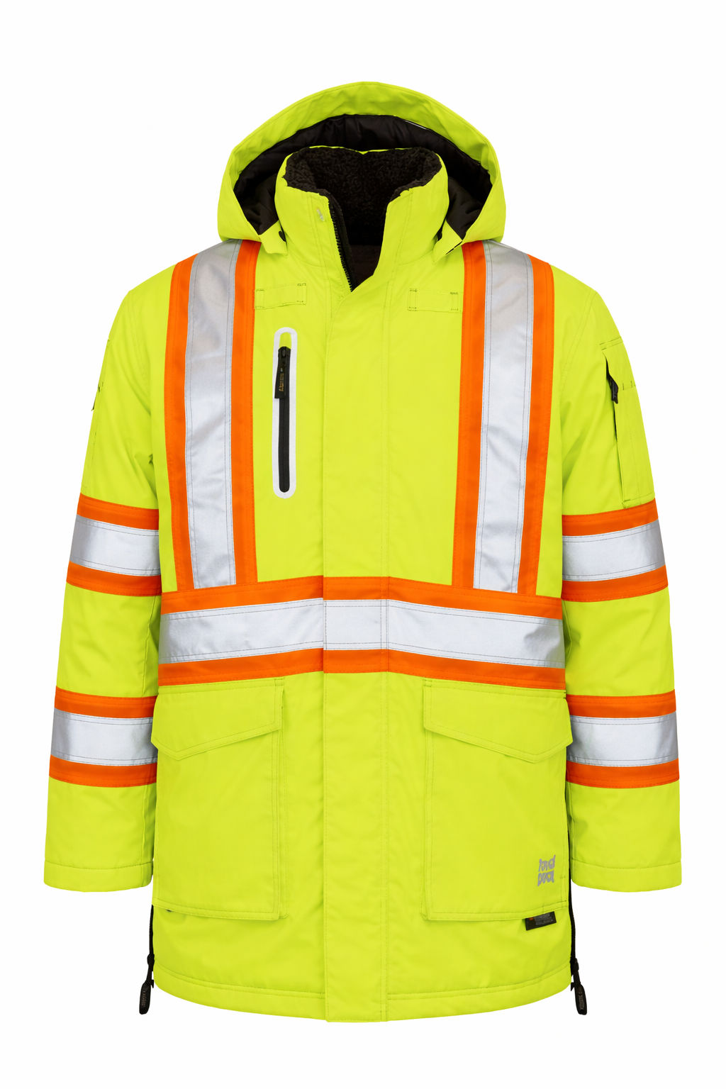 Tough Duck Safety Down Filled Parka in Fluorescent Green