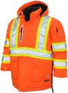 Am image of a Custom Tough Duck Safety Down Filled Parka in Fluorescent Orange!