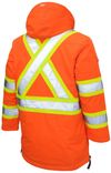 Am image of a Custom Tough Duck Safety Down Filled Parka in Fluorescent Orange!