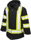Am image of a Custom Tough Duck Safety Parka in Black!