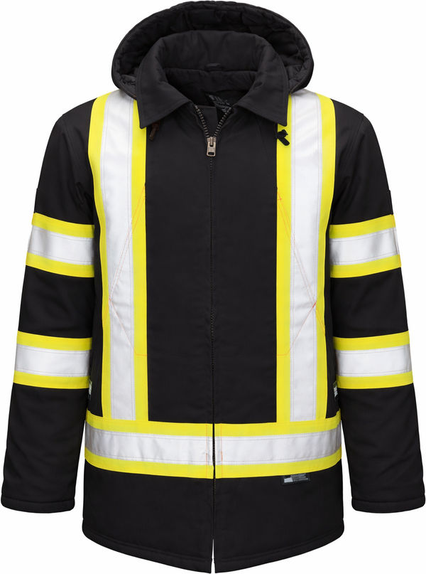 An image of a Custom Tough Duck Safety Parka in Black!