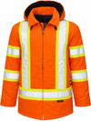 An image of a Custom Tough Duck Safety Parka in Bright Orange!
