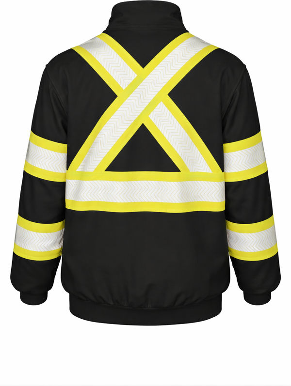 An image of a Custom Tough Duck Safety Quarter Zip Pullover in Black!