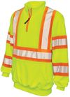 Am image of a Custom Tough Duck Safety Quarter Zip Pullover in Fluorescent Green!