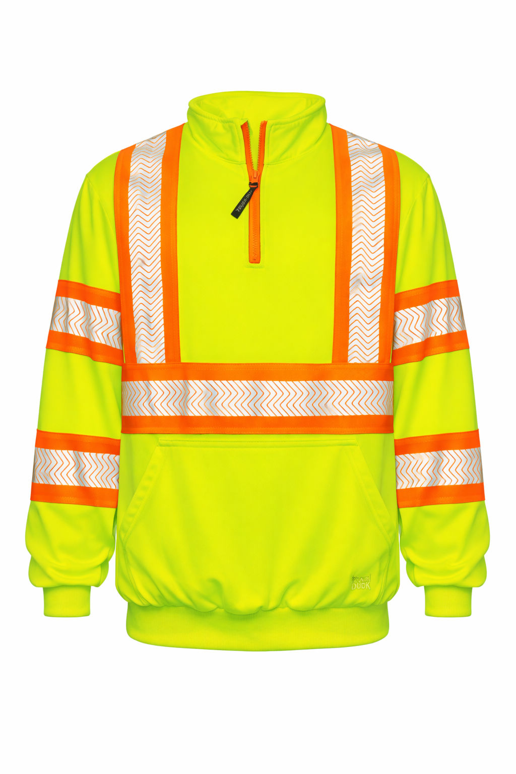 Tough Duck Safety Quarter Zip Pullover in Fluorescent Green