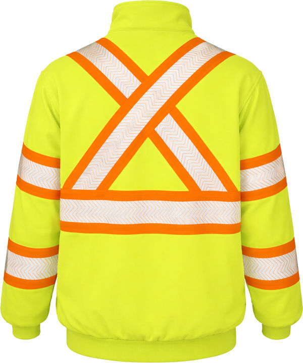 An image of a Custom Tough Duck Safety Quarter Zip Pullover in Fluorescent Green!