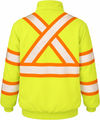 An image of a Custom Tough Duck Safety Quarter Zip Pullover in Fluorescent Green!