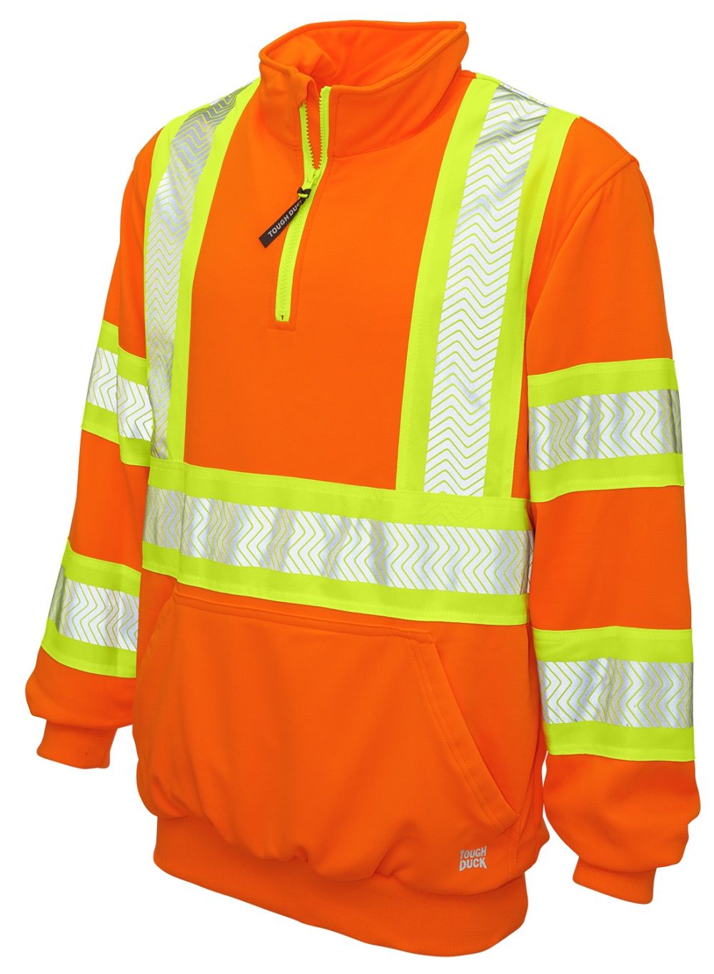 Tough Duck Safety Quarter Zip Pullover in Fluorescent Orange