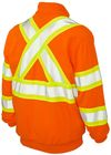 Am image of a Custom Tough Duck Safety Quarter Zip Pullover in Fluorescent Orange!