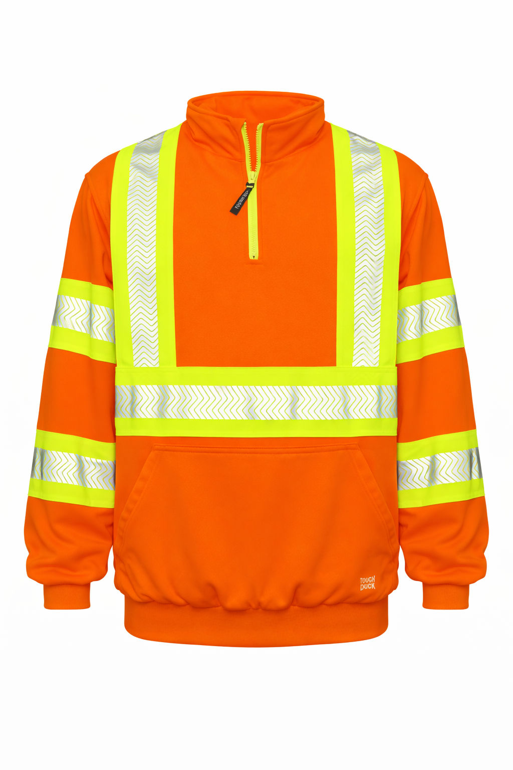 Tough Duck Safety Quarter Zip Pullover in Fluorescent Orange