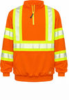 An image of a Custom Tough Duck Safety Quarter Zip Pullover in Fluorescent Orange!