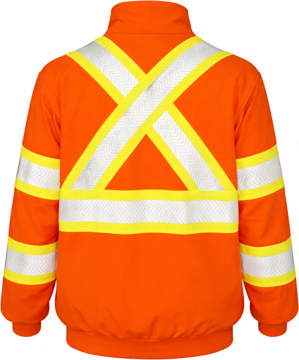 An image of a Custom Tough Duck Safety Quarter Zip Pullover in Fluorescent Orange!