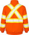 An image of a Custom Tough Duck Safety Quarter Zip Pullover in Fluorescent Orange!