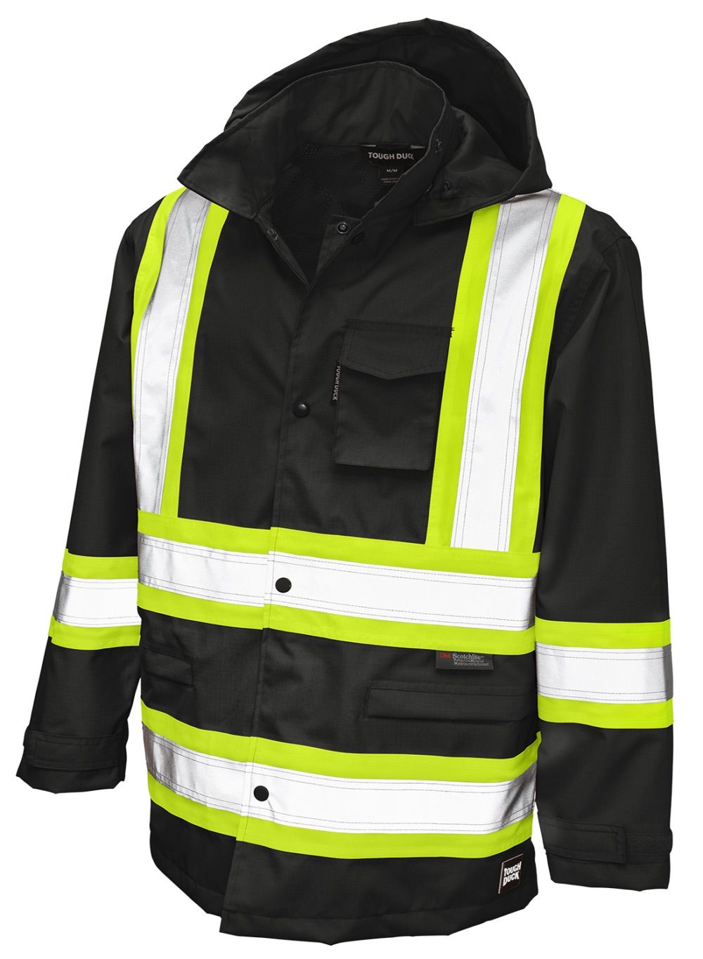 Tough Duck Safety Rain Jacket in Black