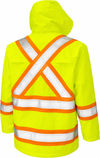 An image of a Custom Tough Duck Safety Rain Jacket in Fluorescent Green!