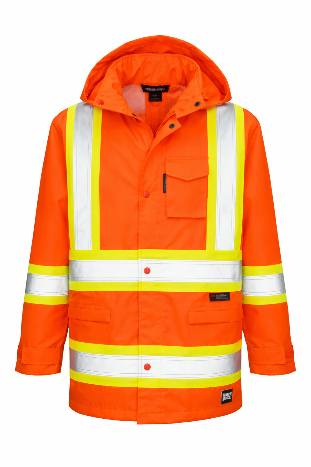 Tough Duck Safety Rain Jacket in Fluorescent Orange