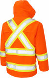 An image of a Custom Tough Duck Safety Rain Jacket in Fluorescent Orange!