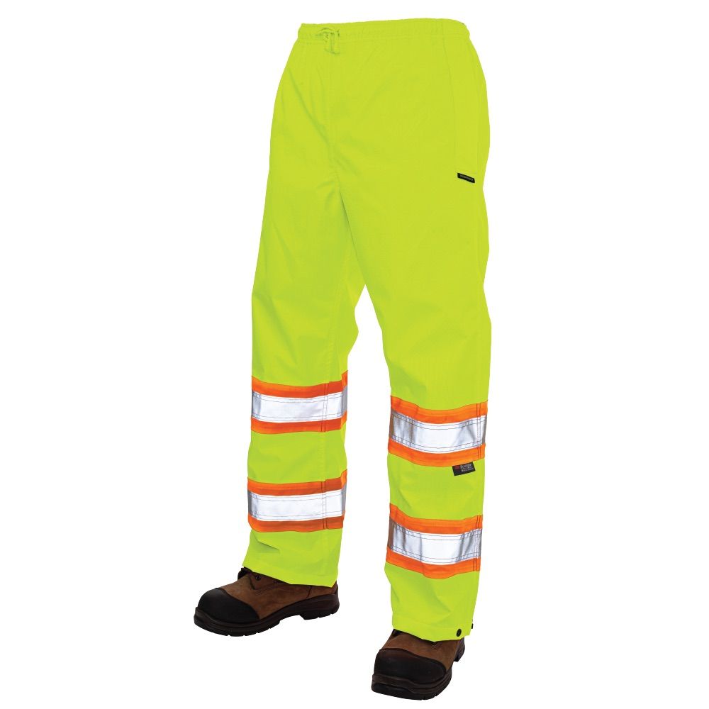 Tough Duck Safety Rain Pant in Fluorescent Green
