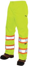 Am image of a Custom Tough Duck Safety Rain Pant in Fluorescent Green!