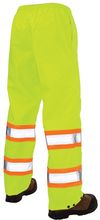 Am image of a Custom Tough Duck Safety Rain Pant in Fluorescent Green!