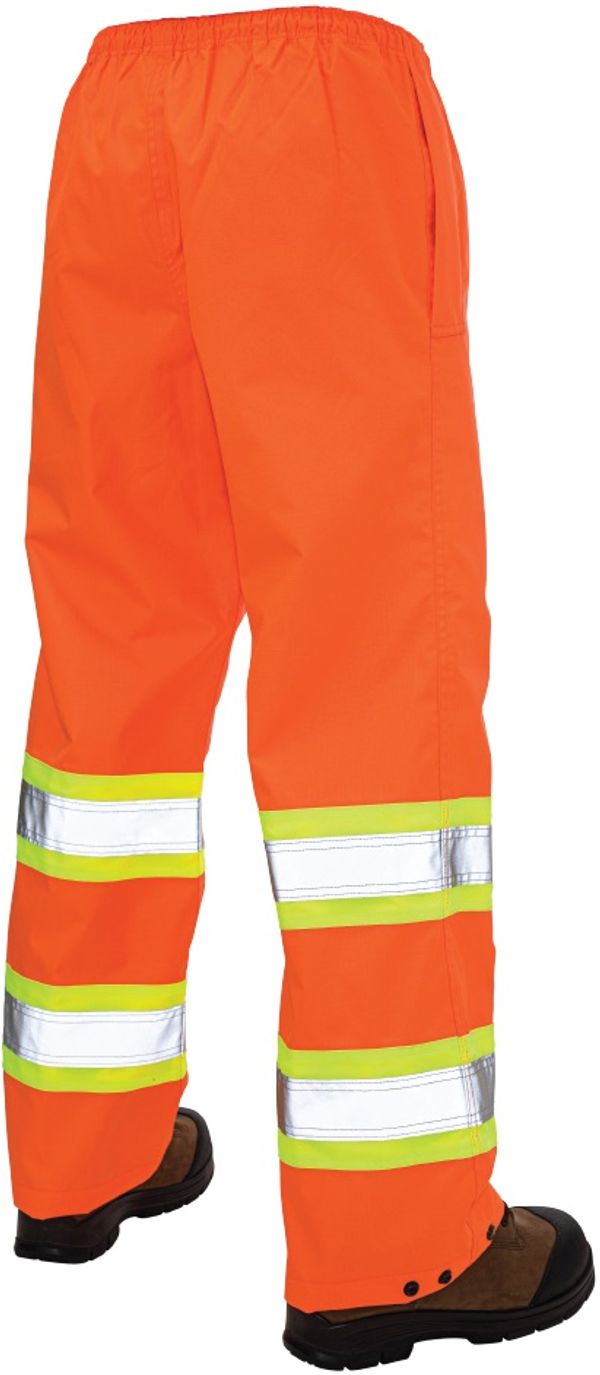 Am image of a Custom Tough Duck Safety Rain Pant in Fluorescent Orange!