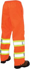 Am image of a Custom Tough Duck Safety Rain Pant in Fluorescent Orange!