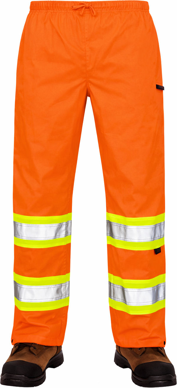 An image of a Custom Tough Duck Safety Rain Pant in Fluorescent Orange!